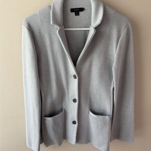 J. Crew Light Gray Knit Button-Front Blazer